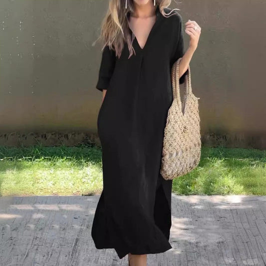 💖 κομψό φόρεμα με λαιμόκοψη V