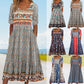 🌸 Γυναικείο κομψό φόρεμα με boho print