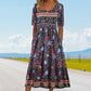 🌸 Γυναικείο κομψό φόρεμα με boho print