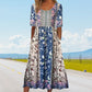 🌸 Γυναικείο κομψό φόρεμα με boho print