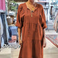 【✨Η κομψότητα είναι τόσο απλή】👗Γυναικείο φόρεμα με V-neck, μισό μανίκι και μακρύ μήκος