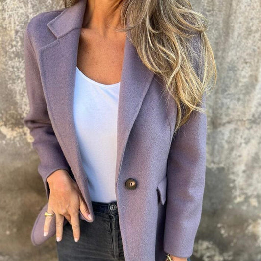 【🥰Προετοιμασίες για τον χειμώνα που πλησιάζει】🔥Μονόχρωμο σακάκι από τουίντ