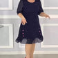 👗【M-4XL】Κομψό φόρεμα με μισό μανίκι και πουά σχέδιο