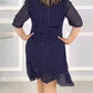 👗【M-4XL】Κομψό φόρεμα με μισό μανίκι και πουά σχέδιο
