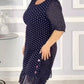 👗【M-4XL】Κομψό φόρεμα με μισό μανίκι και πουά σχέδιο