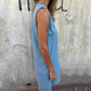 Γυναικείο αμάνικο φόρεμα τσέπης V-Neck με κουμπιά